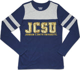 Big Boy Johnson C. Smith Golden Bulls Ladies Long Sleeve Tee [Navy Blue]