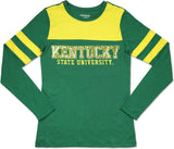 Big Boy Kentucky State Thorobreds Ladies Long Sleeve Tee [Green]