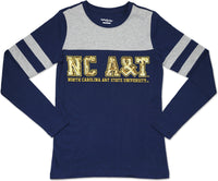 Big Boy North Carolina A&T Aggies Ladies Long Sleeve Tee [Navy Blue]