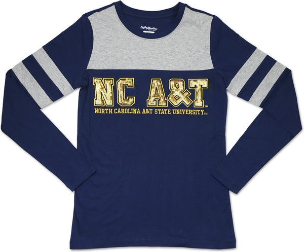 Big Boy North Carolina A&T Aggies Ladies Long Sleeve Tee [Navy Blue]