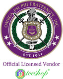 Omega Psi Phi Wood Color Bead Tiki Line #11 Medallion [Purple/Gold]