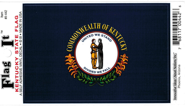 Innovative Ideas Flag It Kentucky State Flag Self Adhesive Vinyl Decal [Pre-Pack - Navy Blue - 3.25" x 4.75"]
