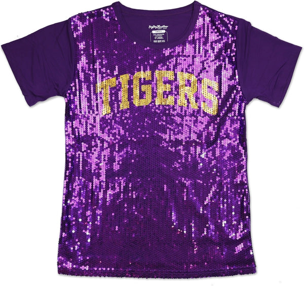 Big Boy Benedict Tigers S3 Ladies Sequins Tee [Purple]