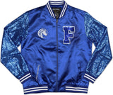 Big Boy Fayetteville State Broncos Ladies Sequins Satin Jacket [Royal Blue]