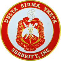 Delta Sigma Theta 3D Crest Round Car Badge Emblem [Gold - 2.75"]