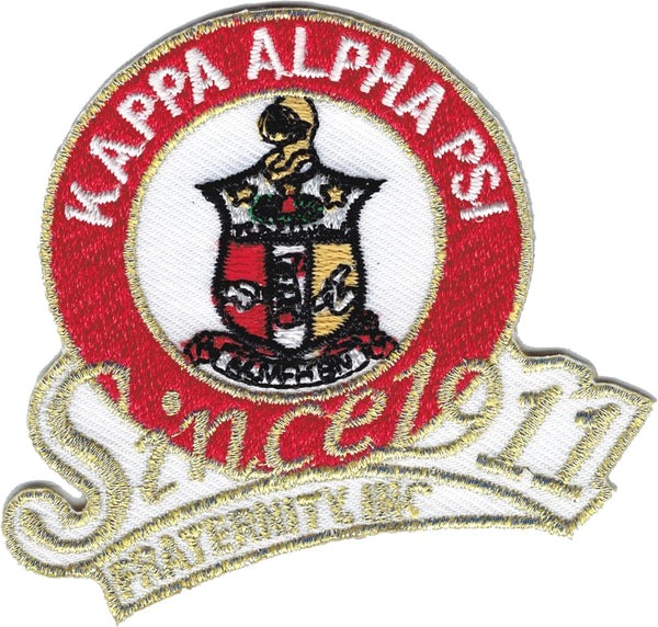 Kappa Alpha Psi Fraternity, Inc. Since 1911 Iron-On Patch [White]