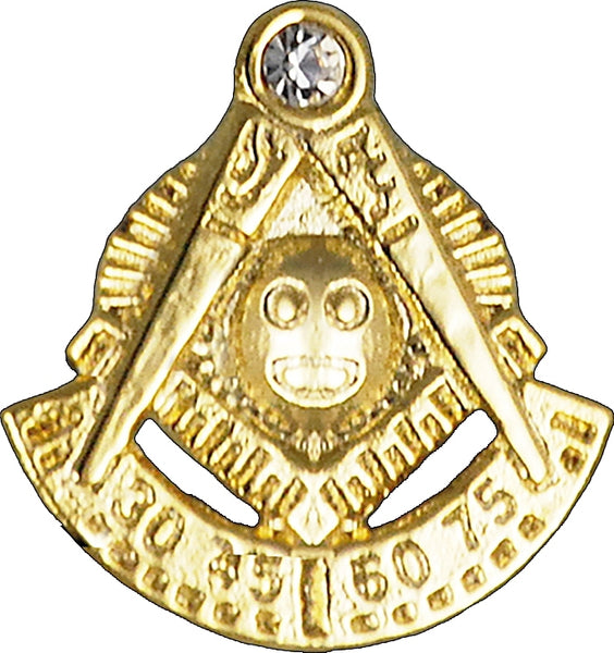 Past Master Mason Stone Small Lapel Pin [Gold]