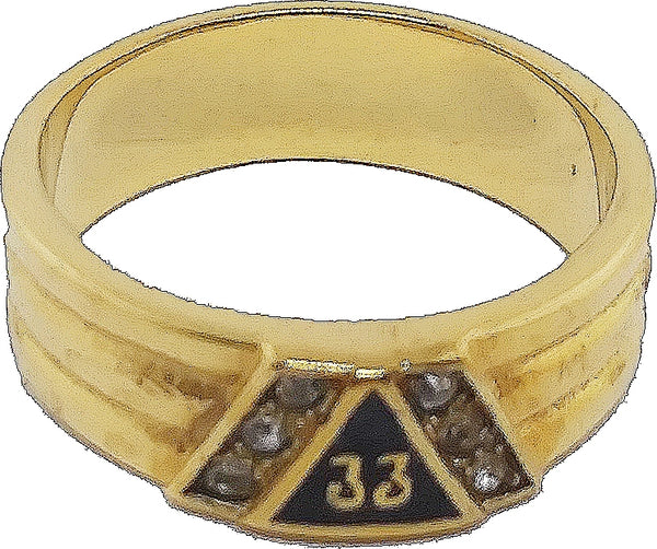 33rd Degree 2-Tone Ring With Stones [Gold]