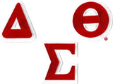 Delta Sigma Theta Individual Letter Iron-On Patch Set [Red - 4" Each]