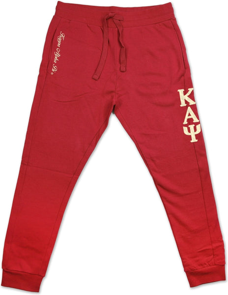 Big Boy Kappa Alpha Psi Divine 9 Mens Jogger Sweatpants [Crimson Red]