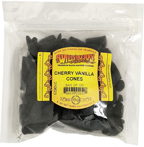 Wild Berry Cherry Vanilla Incense Cones [Pre-Pack - Black]