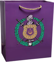 Omega Psi Phi Medium Paper Gift Bag [Purple - 12" x 10" x 5.5"]