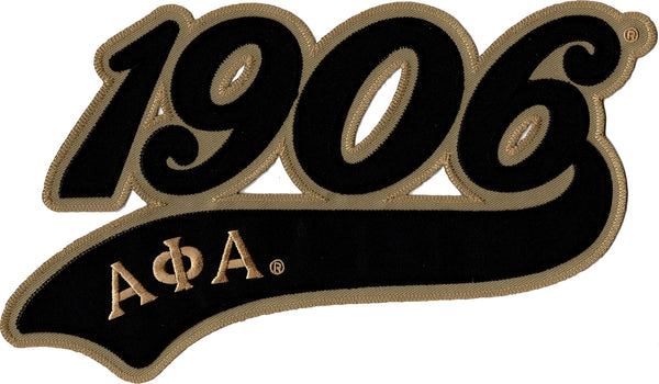 Alpha Phi Alpha 1906 Athletic Tail Twill Iron-On Patch [Black]