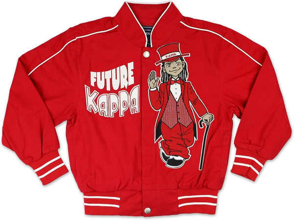 Big Boy Kappa Alpha Psi Future Kappa Divine 9 Kids Twill Jacket [Crimson Red]
