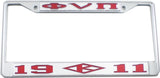 Kappa Alpha Psi Phi Nu Pi 1911 Diamond License Plate Frame [Silver Standard Frame - Silver/Red]