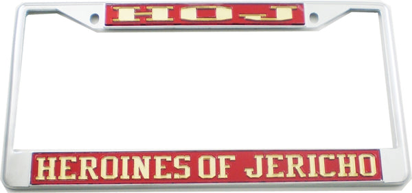 Heroines of Jericho Classic License Plate Frame [Red/Gold - Car or Truck - Silver Standard Frame]