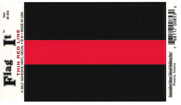 Innovative Ideas Flag It Thin Line Self Adhesive Vinyl Decal [Pre-Pack - Black/Red - 3.25" x 4.75"]