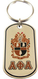 Alpha Phi Alpha Epoxy Coated Double Sided Dog Tag Key Ring [Silver]