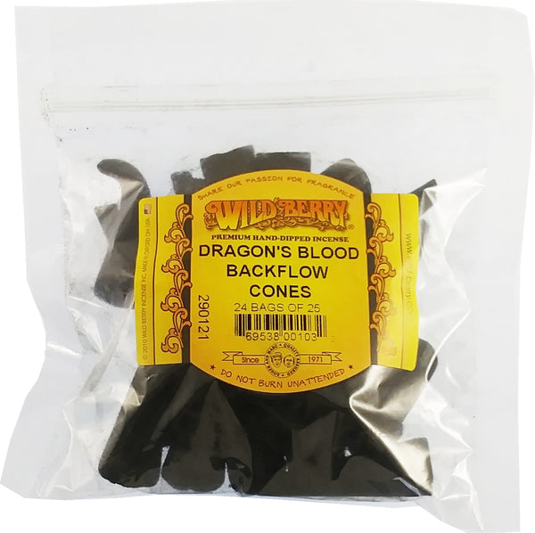 Wild Berry Dragon's Blood Backflow Incense Cones [Pre-Pack - Black]