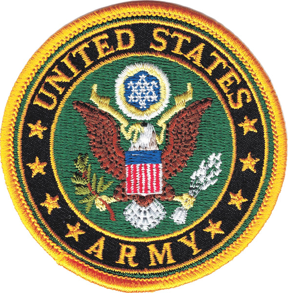 Eagle Crest United States Army Round Iron-On Patch [Pre-Pack - Gold - 3"]