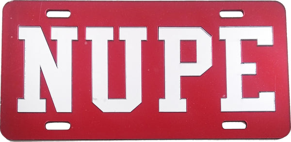 Kappa Alpha Psi Nupe Mirror License Plate [Red/Silver]