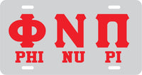 Kappa Alpha Psi Phi Nu Pi Mirror License Plate [Silver/Red]