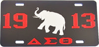 Delta Sigma Theta 1913 Elephant Mirror License Plate [Black/Red - Car or Truck]