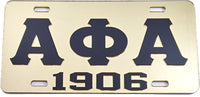 Alpha Phi Alpha 1906 Mirror License Plate [Gold/Black]