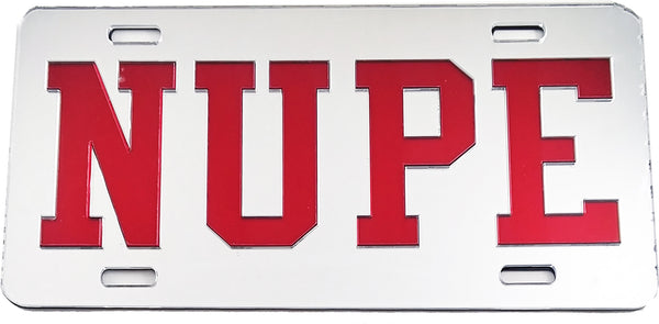 Kappa Alpha Psi Nupe Mirror License Plate [Silver/Red]