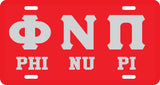 Kappa Alpha Psi Phi Nu Pi Mirror License Plate [Red/Silver]