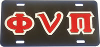 Kappa Alpha Psi Phi Nu Pi Outline Mirror License Plate [Black/Red/Silver]