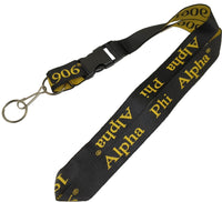 Alpha Phi Alpha Classic Woven Embroidered Lanyard [Black]