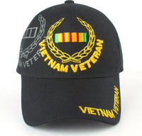Vietnam Veteran Leaf Ribbon Shadow Mens Cap [Black - Adjustable Size - Baseball Cap]