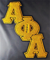 Alpha Phi Alpha Diagonal Connected Chenille Sew-On Patch [Old Gold - 10"]