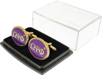 Omega Psi Phi Oval Cuff Links [Gold - 1" x 0.75" Each]