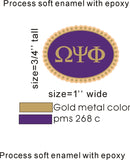 Omega Psi Phi Oval Cuff Links [Gold - 1" x 0.75" Each]