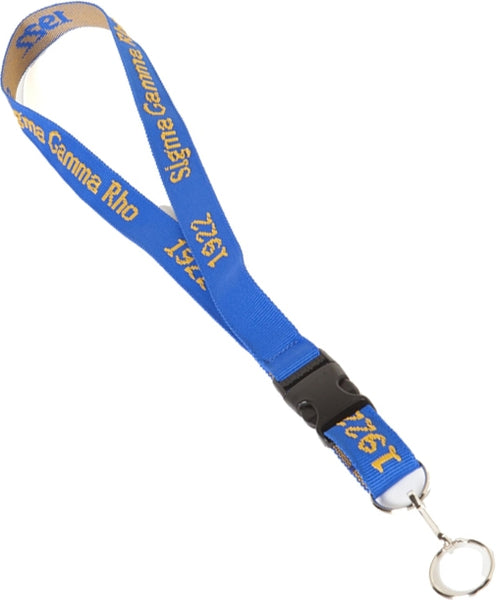 Sigma Gamma Rho Classic Woven Embroidered Lanyard [Royal Blue]