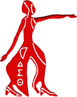 Delta Sigma Theta Lady Fortitude Iron-On Patch [Red - 4"T]