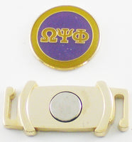 Omega Psi Phi Golf Shoe Ball Marker [Gold - 1.625" x 1"]