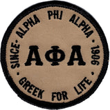 Alpha Phi Alpha Greek for Life Round Iron-On Patch [Multi-Colored - 2.875"]