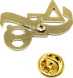 Delta Sigma Theta Banner Lapel Pin [Gold - 1.25"W x 1.125"T]