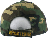 Vietnam Veteran Ribbons Shadow Mens Cap [Woodland Camouflage - Adjustable Size - Baseball Cap]
