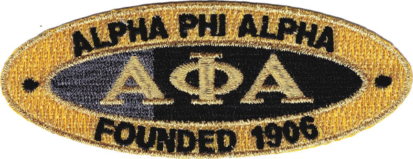Alpha Phi Alpha Founded 1906 Oval Iron-On Patch [Gold - 4"]