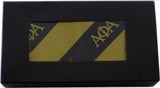 Alpha Phi Alpha Striped Mens Bow Tie & Handkerchief Set [Black/Gold]