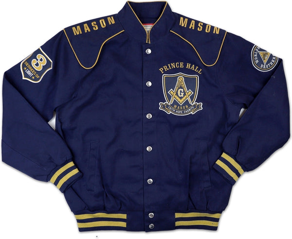 Big Boy Prince Hall Mason Divine S5 Mens Twill Jacket [Navy Blue - Medium]