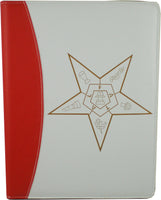Eastern Star Symbol Padfolio [White/Red - 8.5" x 11"]