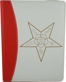 Eastern Star Symbol Padfolio [White/Red - 8.5" x 11"]