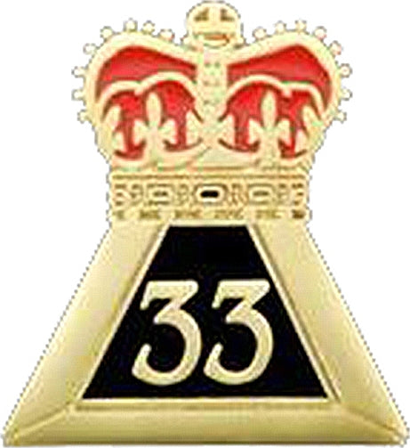 33rd Degree Crown Lapel Pin [Gold - 1"]