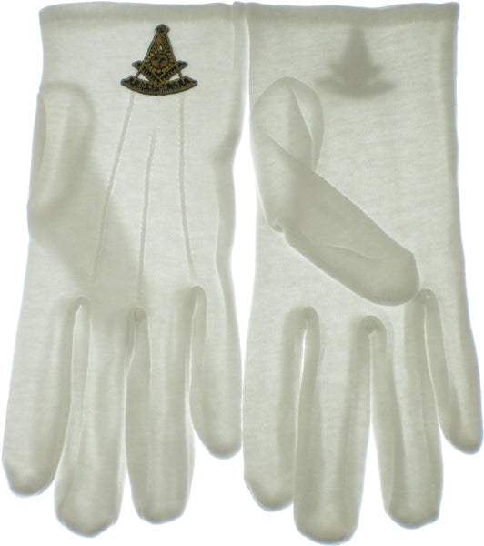 Past Master Emblem Mens Ritual Gloves [White]