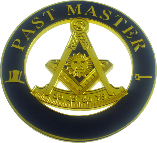 Past Master Mason Cut Out Heavy Weight Car Emblem [Gold]
